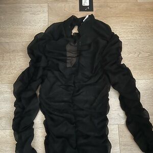 Elegant Black Ruffled Long Sleeve jumpsuit